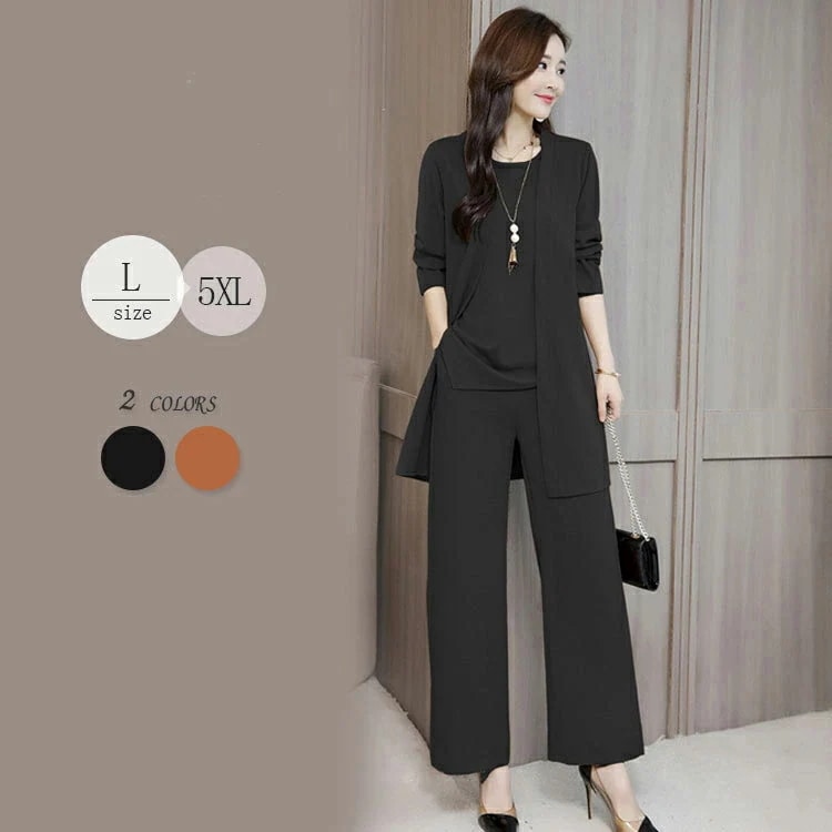 【限定SALE】パンツ セットアップ レディース 3点セット 入学式 ママ 卒業式 3点セット セレモニー 母親 大きいサイズ 30代 40代 50代 ぽっちゃり 体型カバー