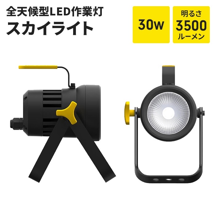 ワークライト コンセント式 作業灯 投光器 LED ライト 30W 1灯 IP65 防雨 現場 作業場 倉庫 車庫