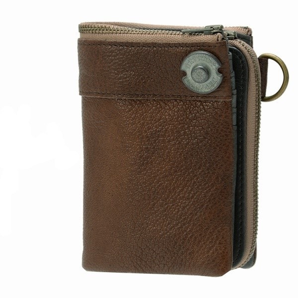 財布 メンズ メンズ 二つ折れ財布 ヴィンテージ仕上げ ファスナー付き小銭入れ メンズ ブランド ウォレット DEVICE メンズ財布 カードがたくさん入る カード収納 札入れ 本革 かっこいい