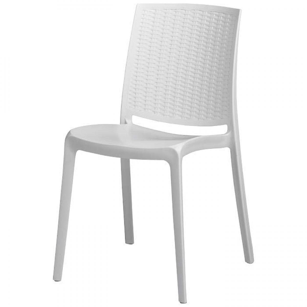タカショー Takasho ラタンチェアー Bianca ホワイト MPF-01CW スタッキング可能 庭家具 ガーデン カフェ スタイリッシュ シンプル