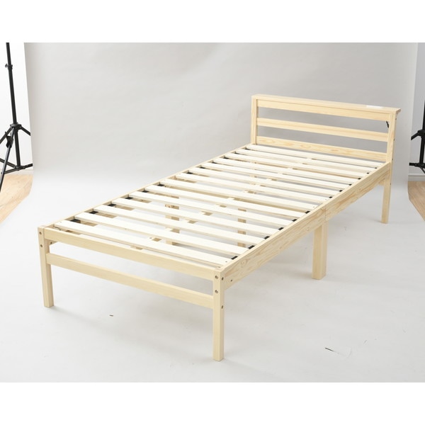 DCM 木製ベッド棚付 シングル ナチュラル メーカー直送