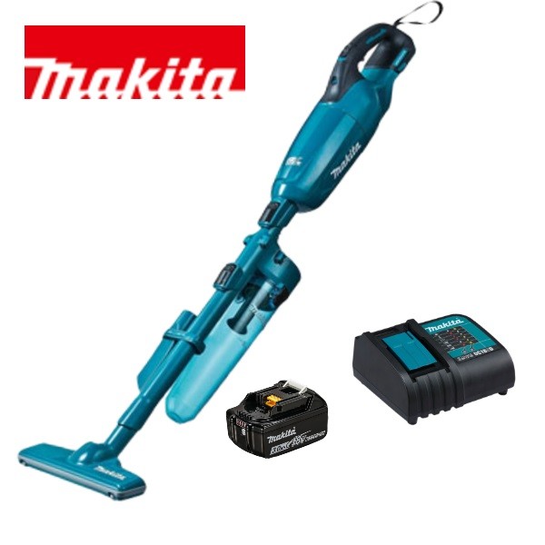 当店だけ！バッテリー充電器も1年保証! マキタ コードレス掃除機 18V 青 カプセル式 CL280FDZ + ロック付サイクロンアタッチメント + バッテリー BL1830B + 静音充電器DC18