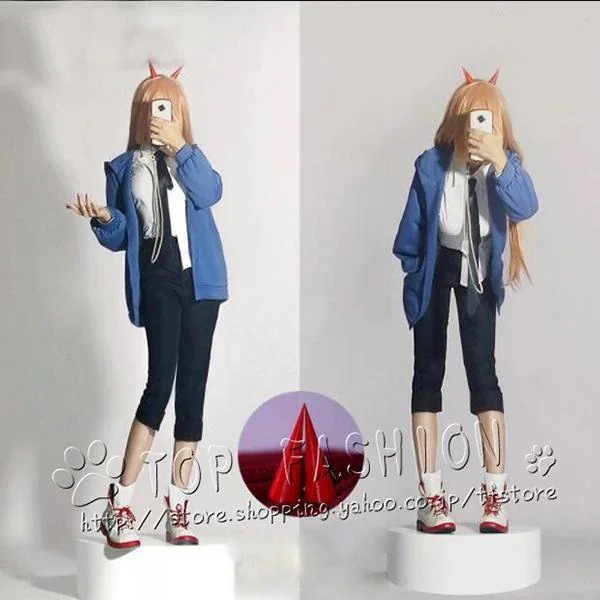 2026 新品 G チェンソーマン パワー コスプレ衣装 角付き cosplay パーティー イベント 舞台 服 ハロウィン クリスマス 仮装 変装 ウィッグ 靴 道具 追加