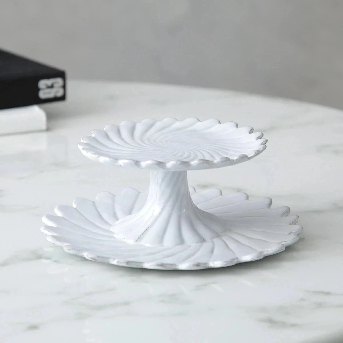 Astier de Villatte アスティエ・ド・ヴィラット ケーキスタンド Torsade Small 2 level Cake Stand CPHTRS