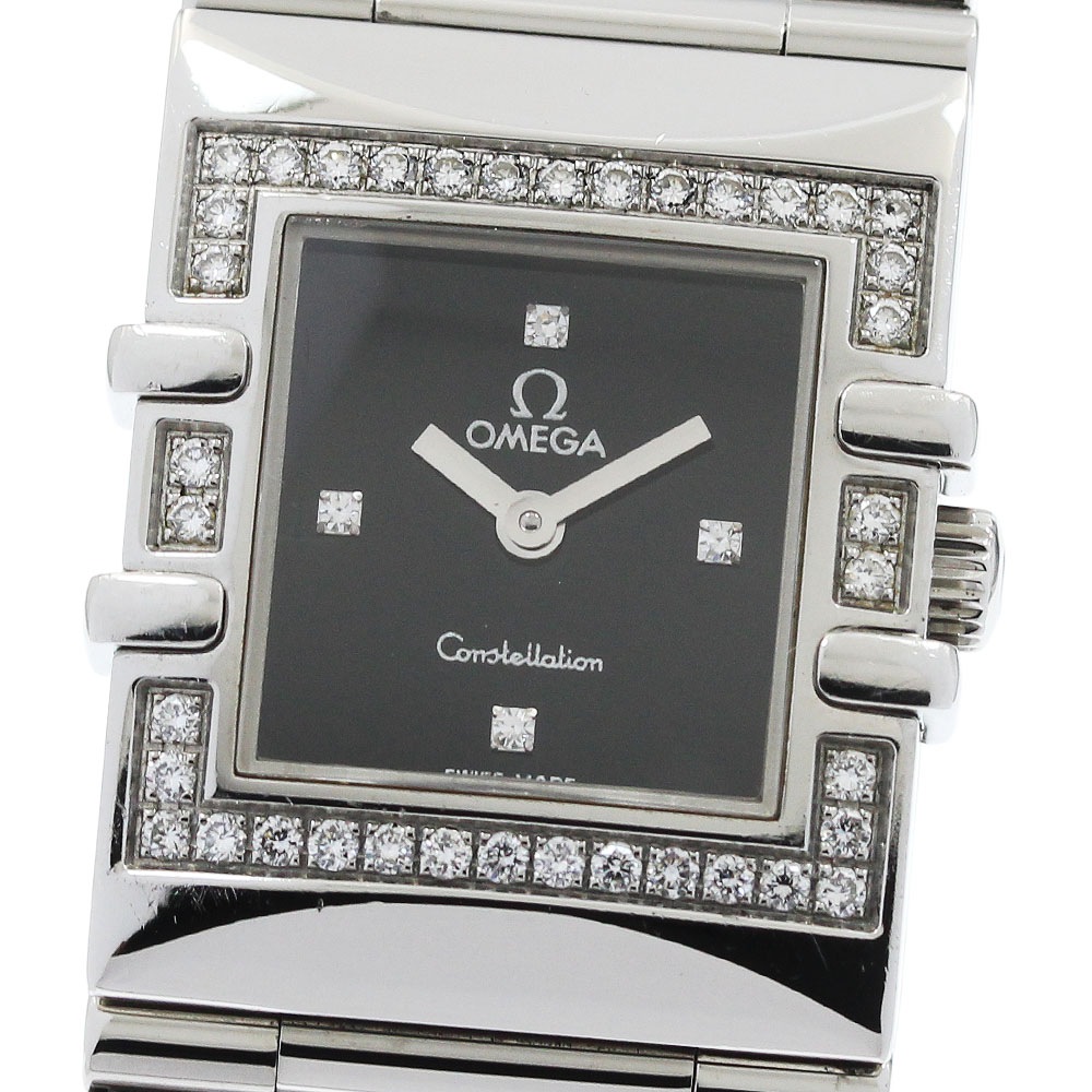 オメガ OMEGA 1528.46 コンステレーション カレ クアドラ 4P ダイヤベゼル クォーツ レディース 保証書付き_956159【中古】