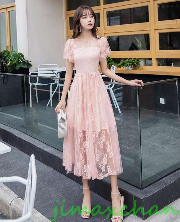 サマー　2色/パーティードレス ワンピース　　チャイナドレス　チュールワンピース レディース　ナチュラルエスニックスタンドカラー 写真撮影　 Aラインドレ