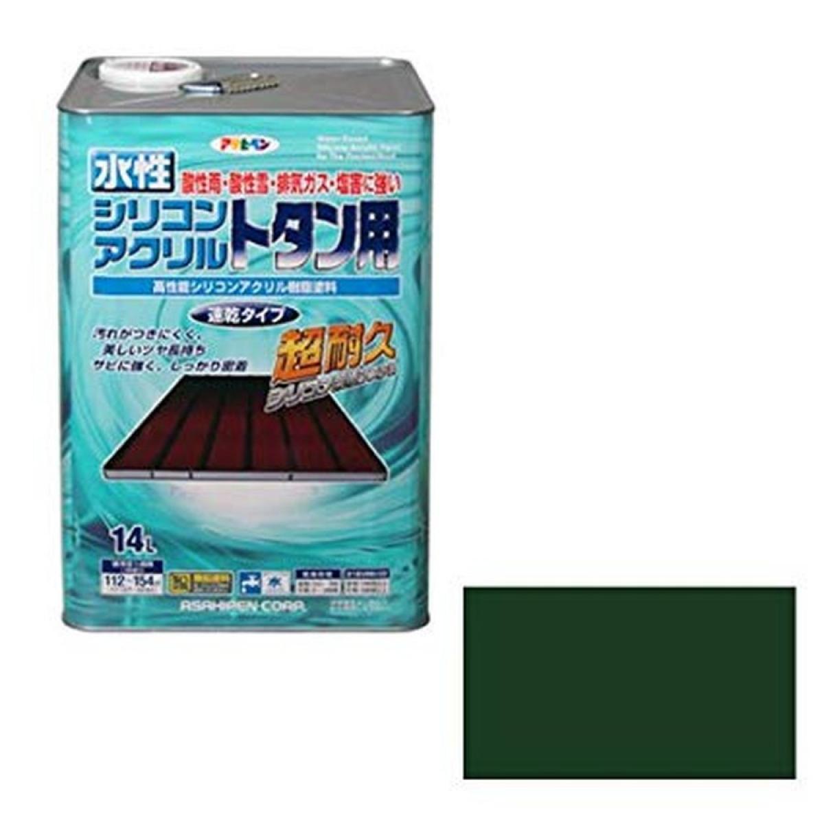 アサヒペン 水性シリコンアクリルトタン用 緑 14L