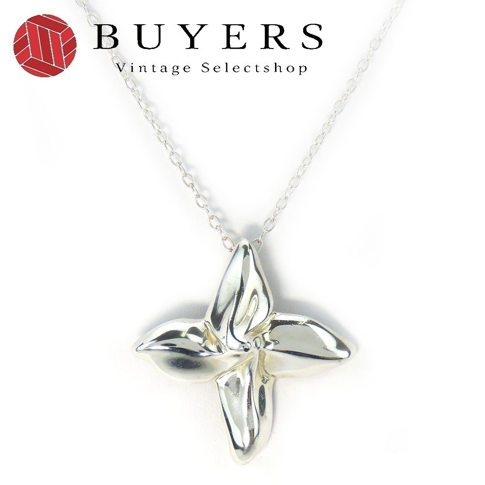 中古 ネックレス ポインセチア シルバー925 約3.5g シルバー アクセサリー レディース 女性