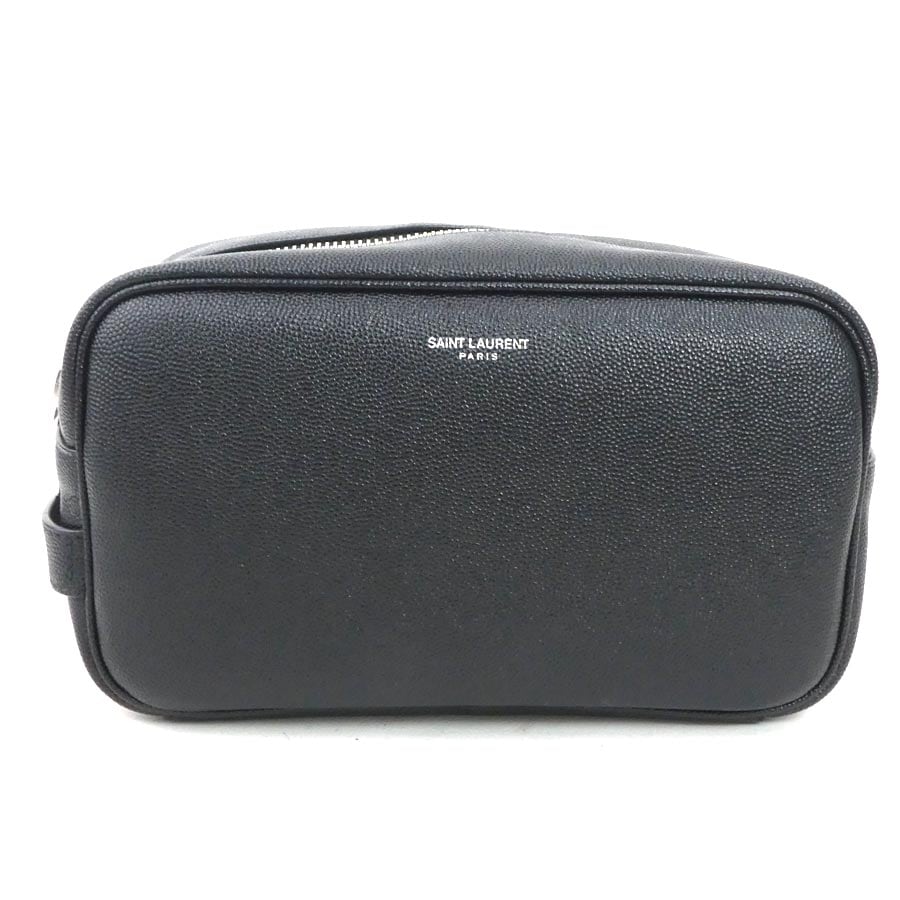 サンローラン SAINT LAURENT ポーチ レザー ブラック ユニセックス 56186a
