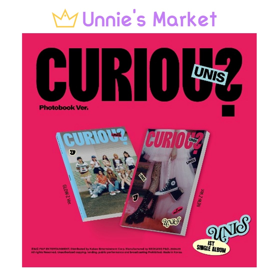 [SET] UNIS - CURIOUS Photobook Ver. (NEW-Z ver. / GLOW-Z ver.) + Free Photocard(fan-made) 1EA