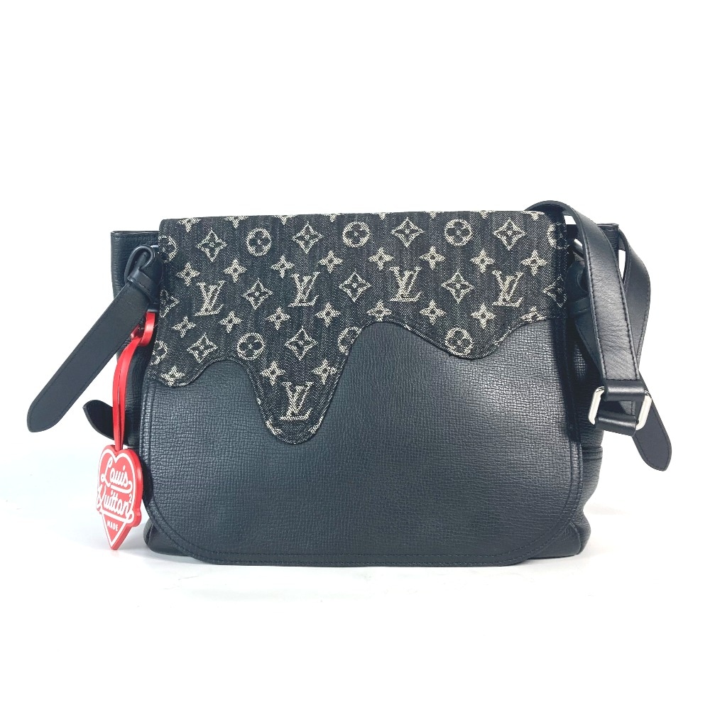 ショルダーバッグ M45971 ブサス・トーキョー モノグラムデニム NIGOコラボ カバン フラップ モノグラムデニム ノワール ブラック