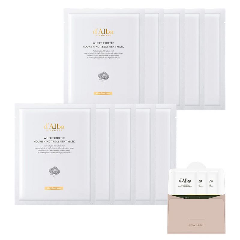 ホワイトトリュフナリシングトリートメントマスク25ml x 10pバランスビーガンクレンザー3ml x 3pセット