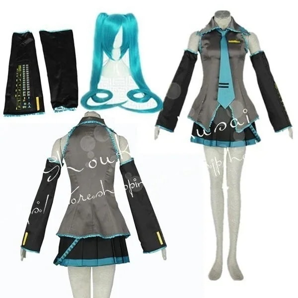 子供用大人用 VOCALOID ボーカロイドシリーズ 風 初音ミク1代 コスプレ衣装ウィッグcos靴 変装 仮装 コスチューム 撮影 祭り