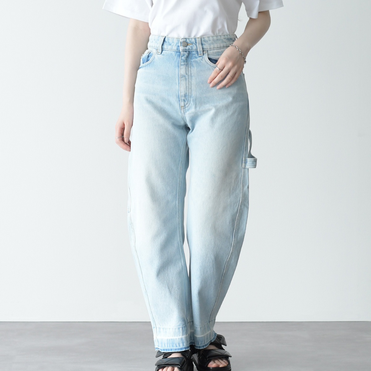 STELLA MCCARTNEY ステラ マッカートニー デニム パンツ ワイドレッグ ミッドライズ ジーンズ 6D02433SPH62 レディース カジュアル 人気 おすすめ