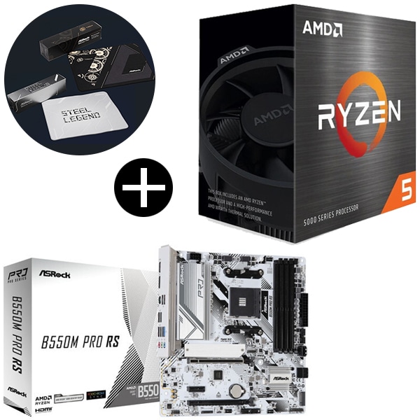 Ryzen 5 5600T CPU + ASRock B550M Pro RS マザーボード + ASRockオリジナルマウスパッド セット