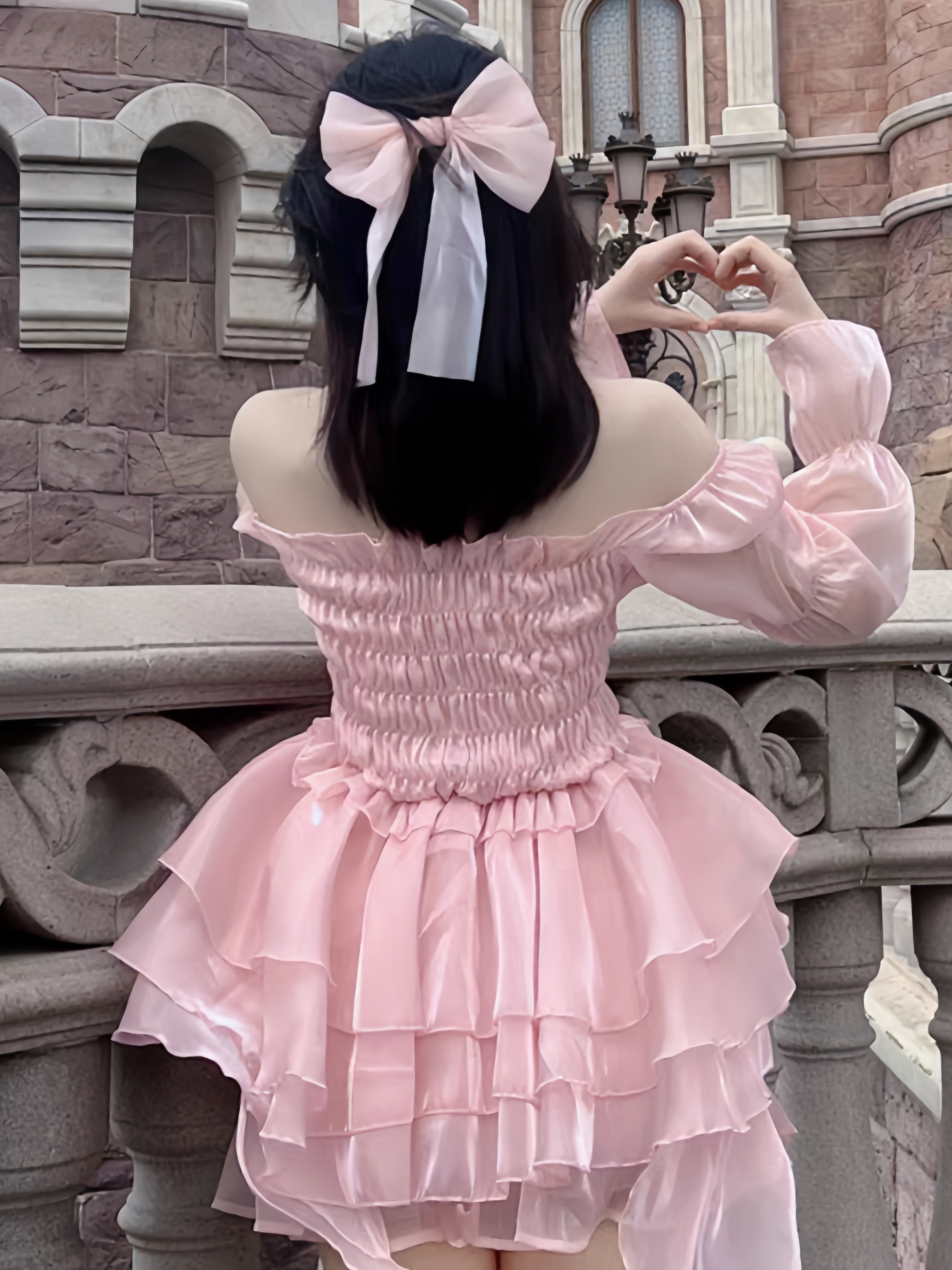 lolita地雷パーカーロリータ ワンピース ゴスロリドレスピンクガールドレス優しいパフスカートワンショルダースイートスパイシーショートスカート暴走プリンセス誕生ドレス 5,467円