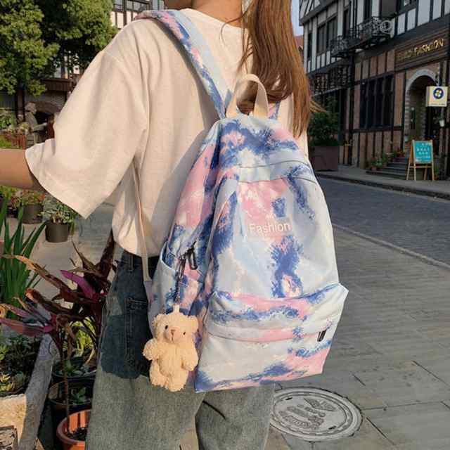 リュックサック レディース グラデーションカラー バックパック 大容量 可愛い リュック バッグ デイパック アウトドア