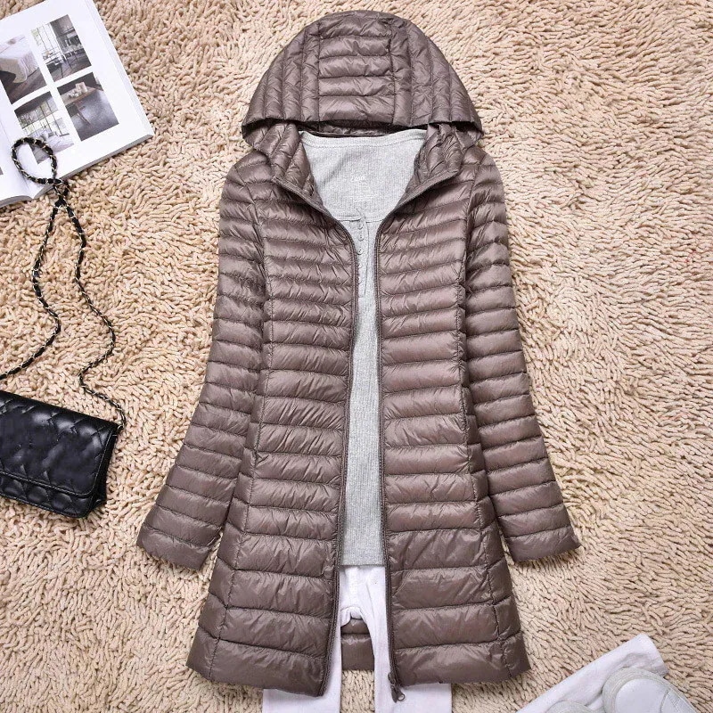 目玉商品 超人気 ダウンジャケット レディース ブルゾン ライトダウン スタンドカラー 軽量 暖かい 防寒 ダウン ロング丈