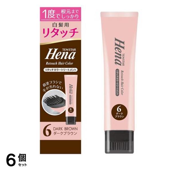 ヘナ リタッチカラートリートメント 6ダークブラウン 65g 6個セット