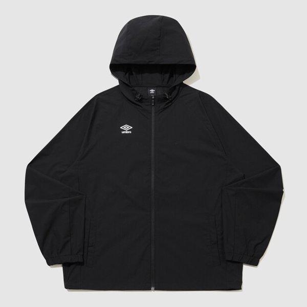 オールラウンド軽量ストレッチフード付きウインドブレーカージャケット BLACK UR124SJK31 BLK0