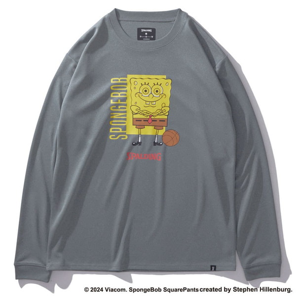 SPALDING スポルディング ロングスリーブTシャツ スポンジ・ボブ バスケットボール フリーク バスケットボール SMT24142S-1800 長袖