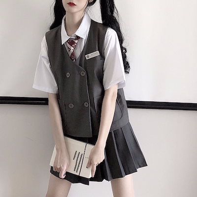 ドレス シャツワンピース JK制服 タイスーツ スクールスタイル