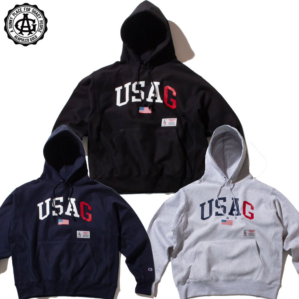 【Acapulco Gold/アカプルコゴールド】プルオーバーパーカー/USAG HOODED SWEATSHIRT AG FW24-14パーカー フード フーディー ストリート スケーター メンズ 15,062円