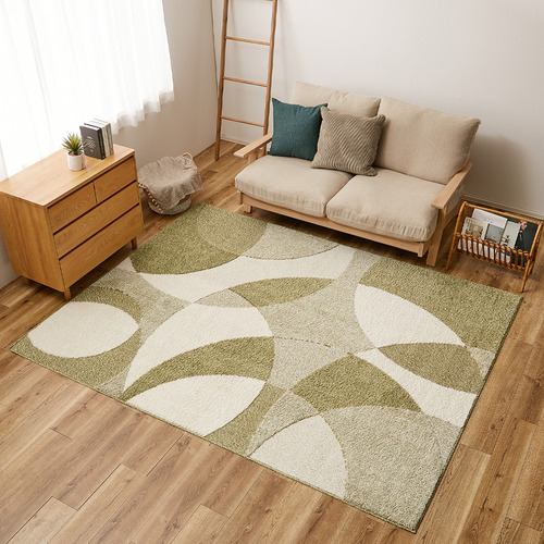 【メーカー直送品】萩原 国産高機能ラグ ジャスト 約190×240cm グリーン