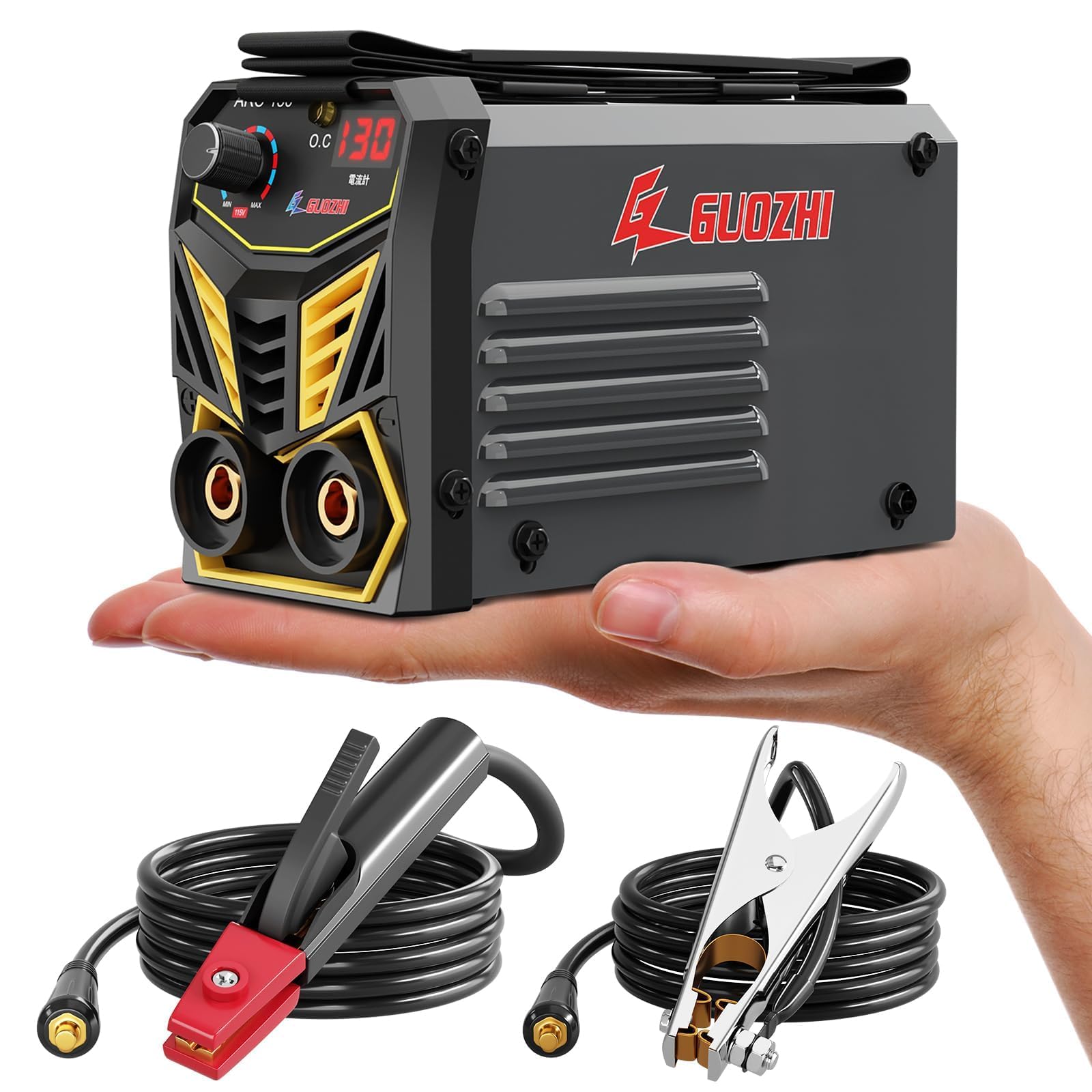 GZ GUOZHI 溶接機 100v アーク溶接 130A インバーター直流半自動 ミニポータブル溶接機 ホットスタート 初心者向け 小型 軽量 家庭用 日本語取扱説明書付き MINI ARC-130