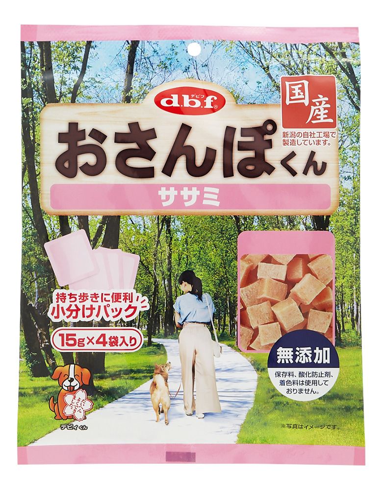 （まとめ買い）デビフペット おさんぽくん ササミ 15gx4袋入 犬用おやつ [x20]