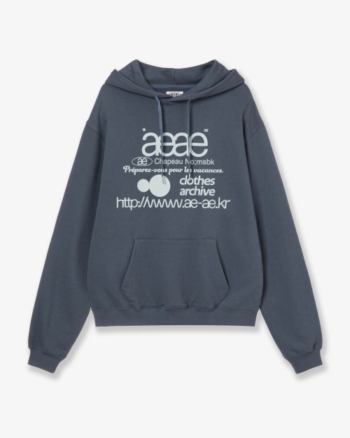 【AEAE】 WEB LOGO LOOSED HOODIE [ASH BLUE] 正規品