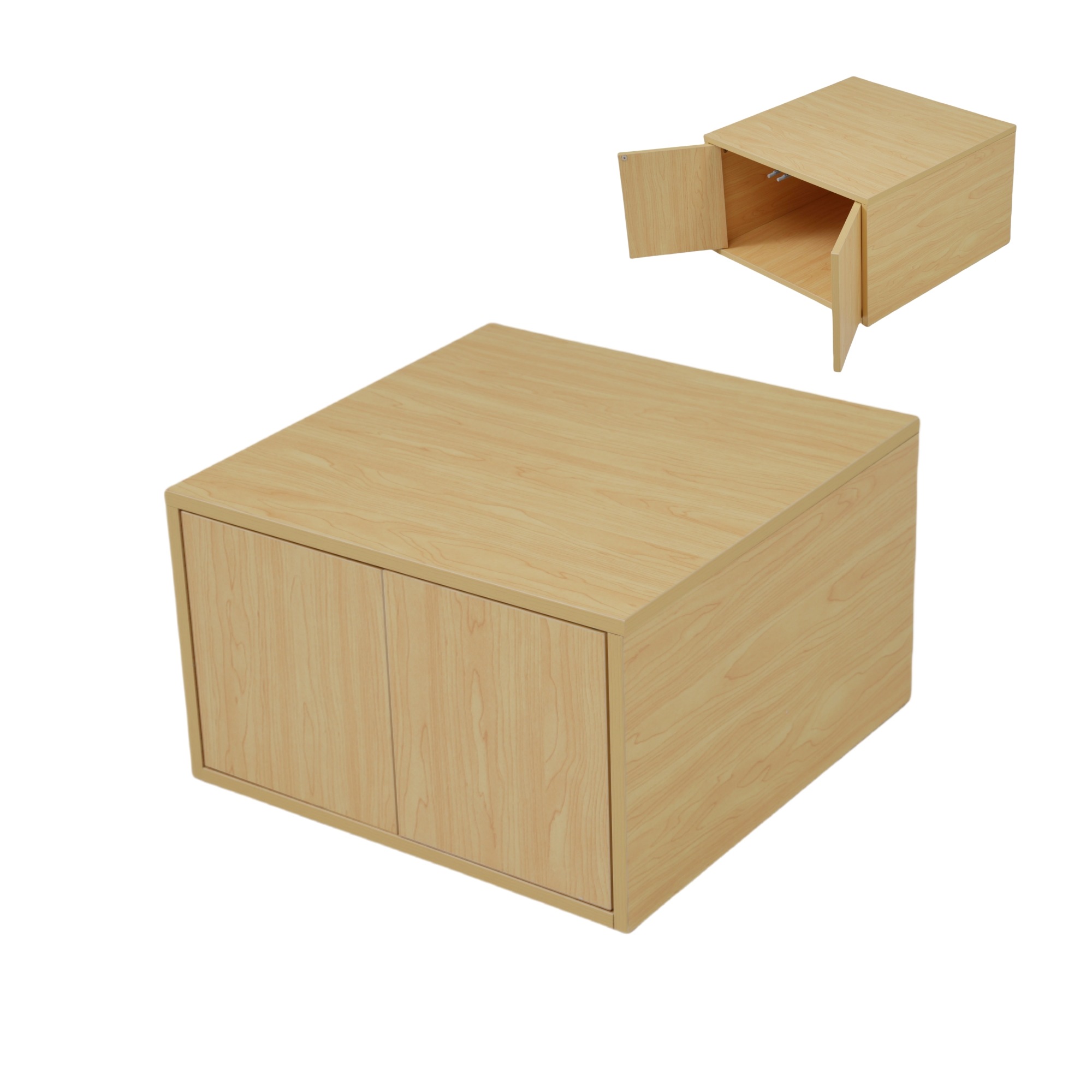 【横両開きボックス2個】収納ベッド ユニット 収納ボックス 小上がり ユニットベッド 50×50×30cm 組み合わせ自由自在 収納ベンチ 収納箱 ベッド 箱型 ベッドフレーム シングルサイズ ダブ