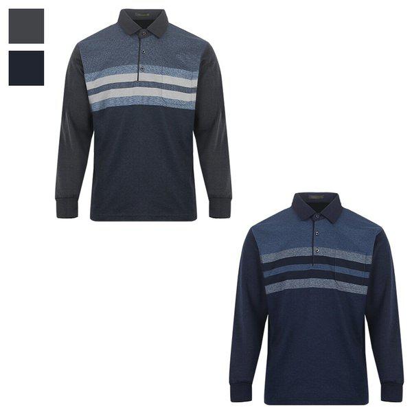 メンズソフト配色起毛長袖カラーTシャツ BGM-TSK-837