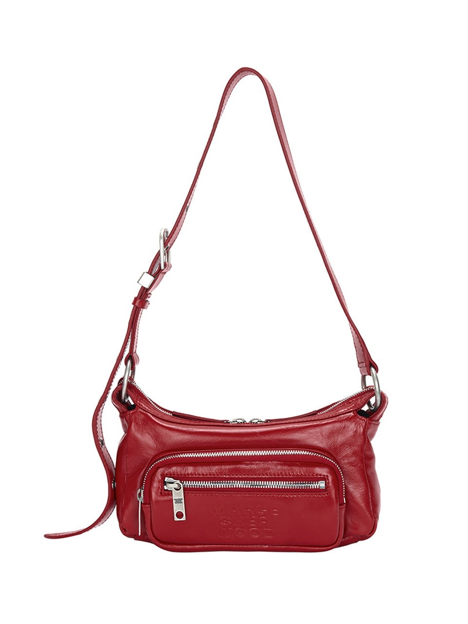 【MARGESHERWOOD】[EXCLUSIVE] OUTPOCKET HOBO MINI : APPLE RED GLOSSY PLAIN