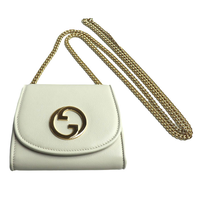 GUCCI グッチ インターロッキングG ブロンディ ミディアム チェーンウォレット ショルダーバッグ ホワイト 725219 レディース 未使用 買取品