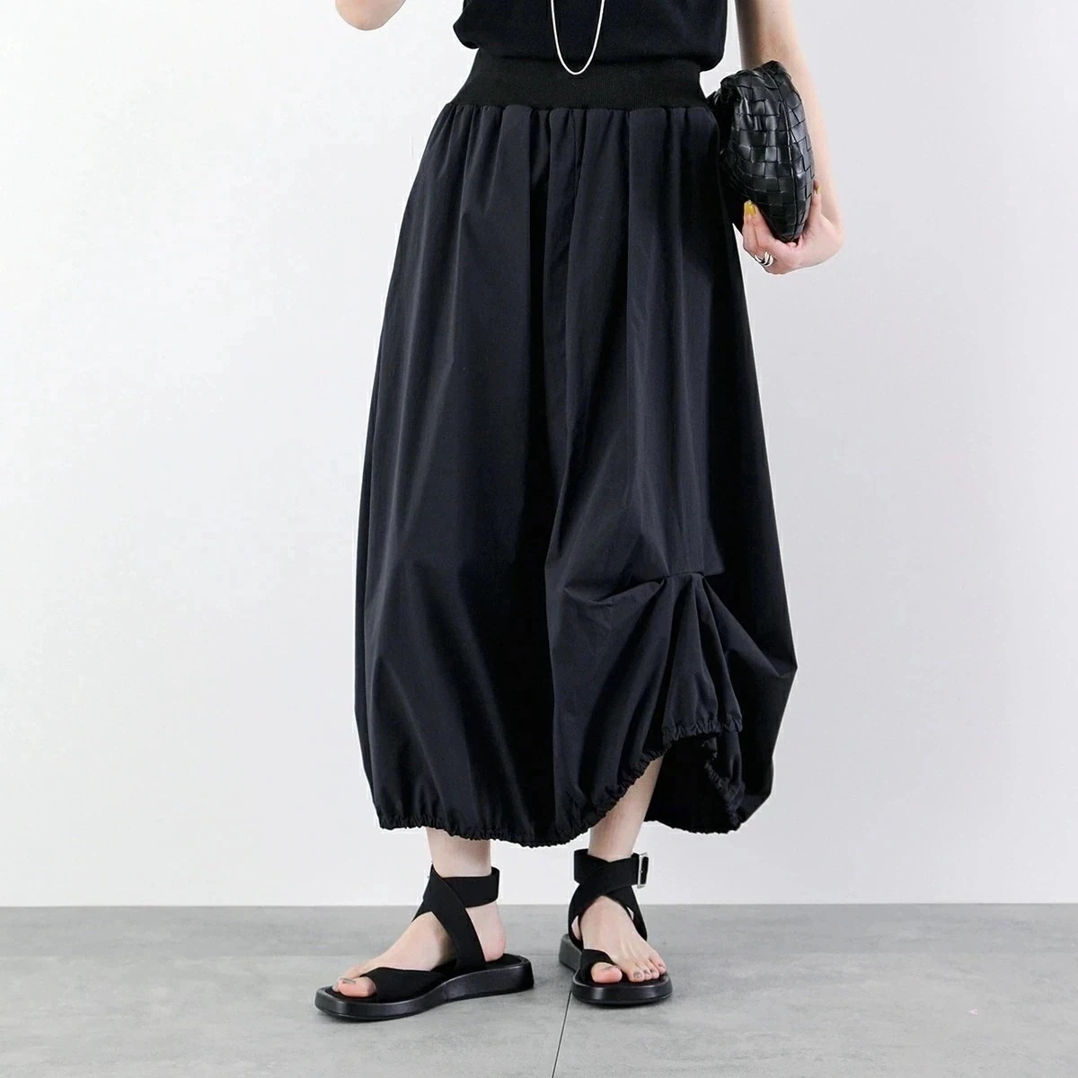 MARECHAL TERRE マルシャル・テル バルーンスカート ZMT252SK103 レディース ロング丈 2way ギャザー ワッシャー 009/blk