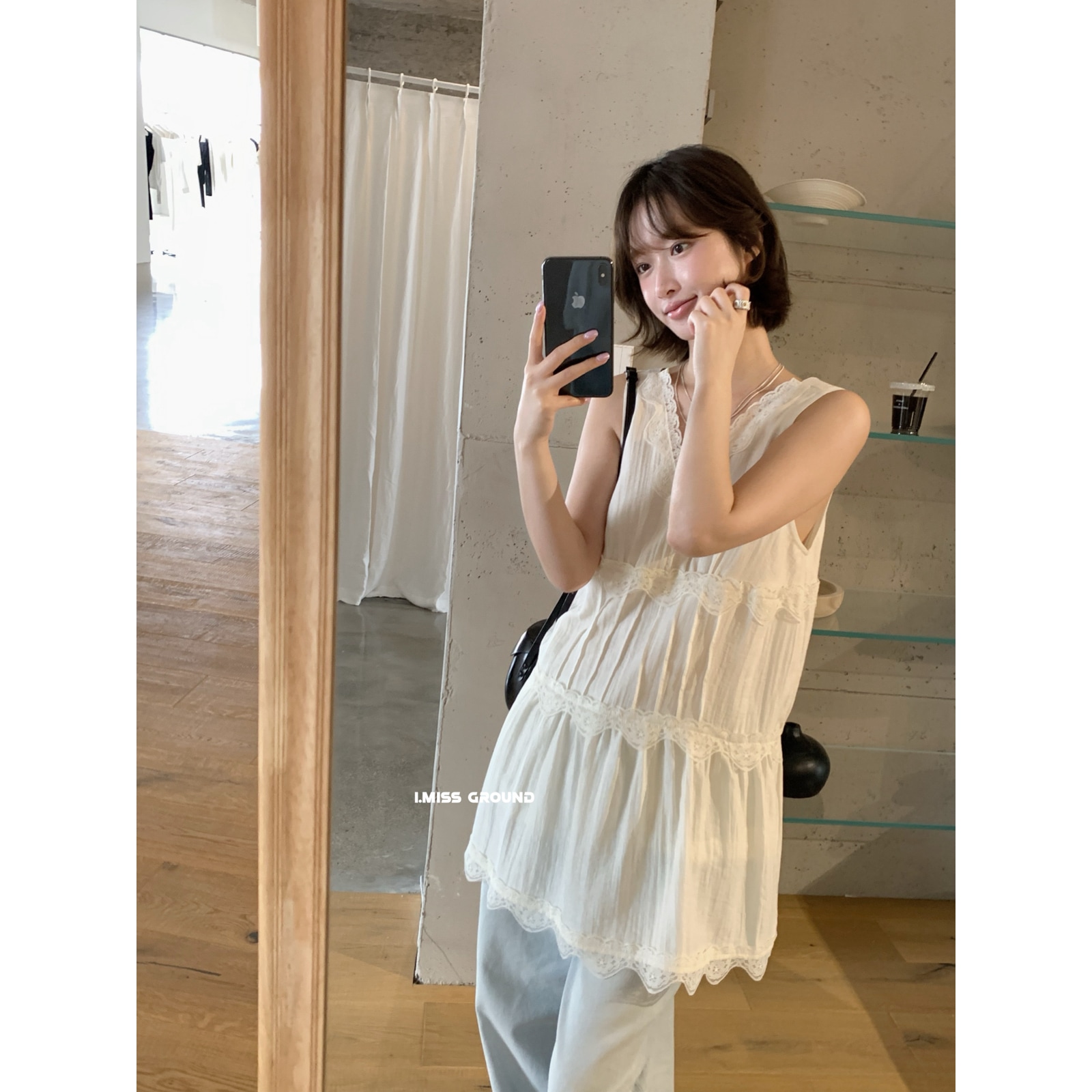 2026 フランスの優しいスタイルの美しいレースの万能 V ネック綿麻ドレス女性用 R70960
