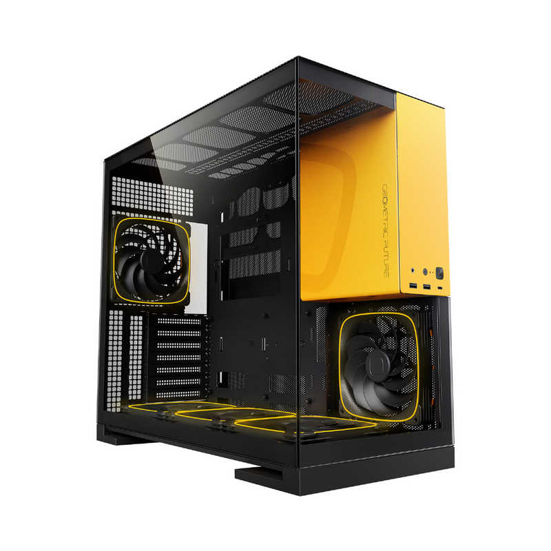 GEOMETRICFUTURE　PCケース ［ATX / Micro ATX / Extended ATX / Mini-ITX］ Model 5 ブラック/イエロー　GF-M5-BK PLUS