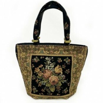 優美社　6001-00 ゴブラン織 （ごぶらんおり） ハンドバッグ ブラック