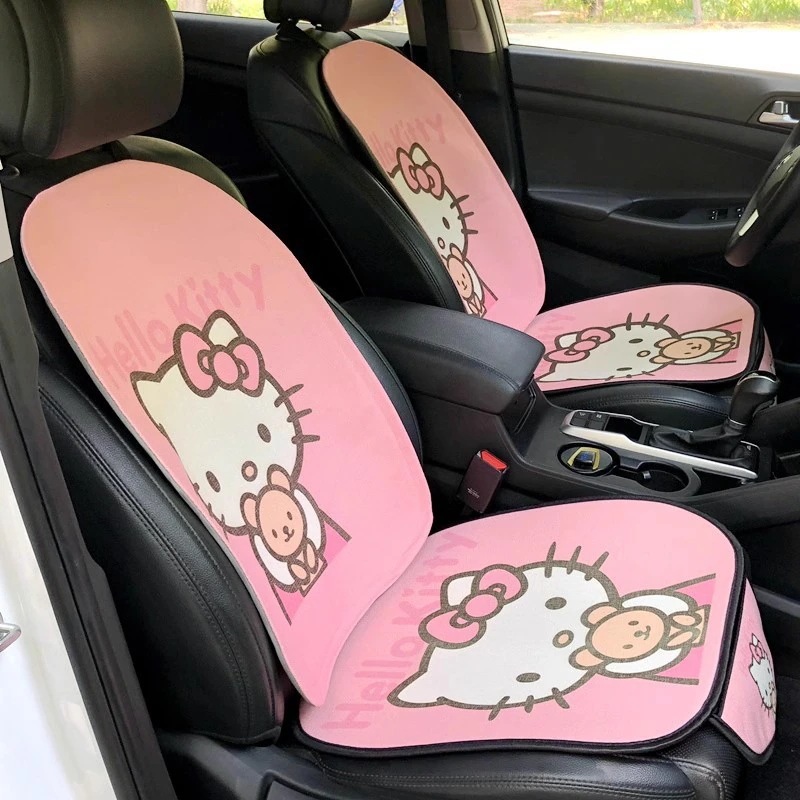 車用ハローキティシートクッション 夏用クールクッション シングルシートクッション カーシートクッション アイスシルクシートカバー