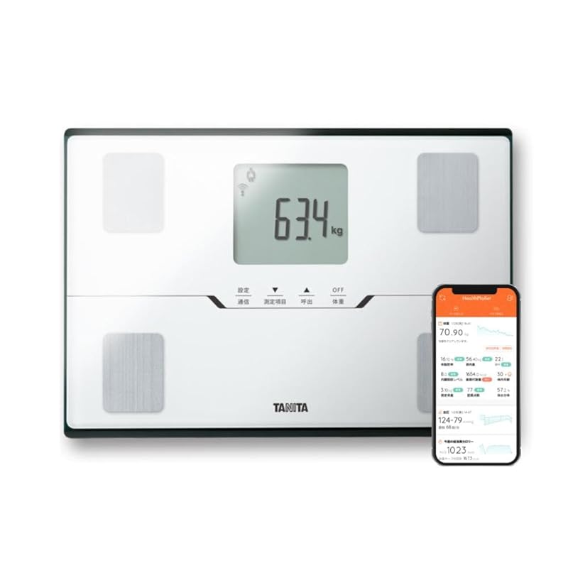 タニタ(Tanita) 体重計 体組成計 スマホ連動 ヘルスメーター BC-768 ホワイト【体脂肪率/内臓脂肪レベル/筋肉量/基礎代謝量/体内年齢/推定骨量/BMI/スマホ連動/乗るピタ】