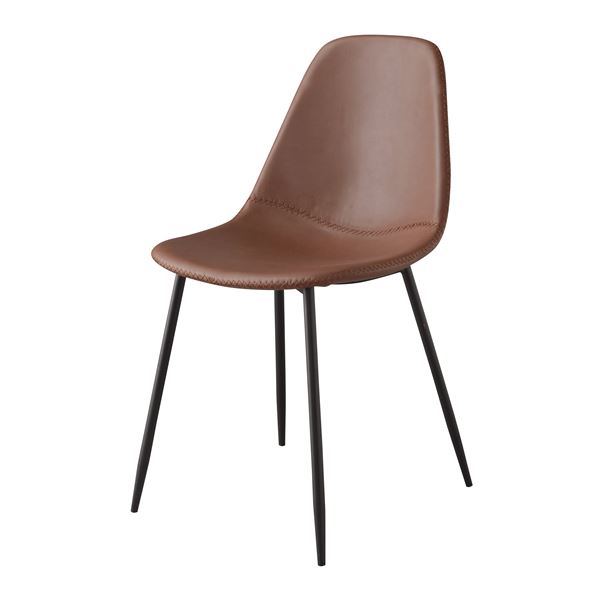 パーソナルチェア リビングチェア 約幅43cm ブラウン スチール ソフトレザー 組立品 リビング ダイニング インテリア家具 10,552円