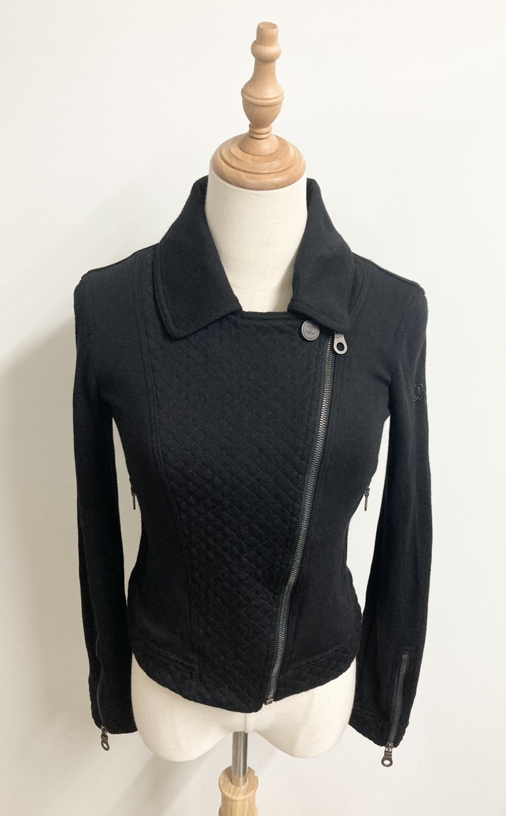 CHANEL　P38075V21513　シャネル　ウール　ライダースジャケット　34