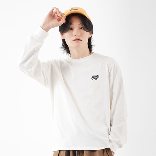 ベーシックサークルロゴ長袖Tシャツホワイト