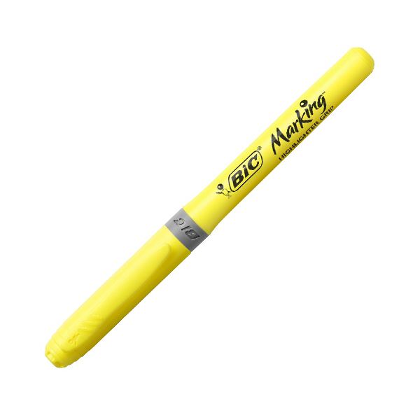 （まとめ） BIC蛍光マーカー マーキングハイライターグリップ イエロー BRIGRIP12YLW 1セット（12本） [x5セット]