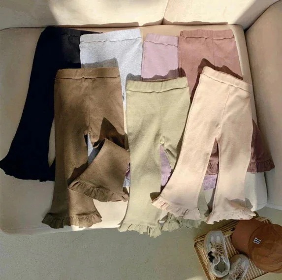 【20点セット】【急速出荷】フレアパンツ 子供服 リブ地 女の子 ズボン ボトムス キッズ ウエストゴム パンツ デニム レギンス