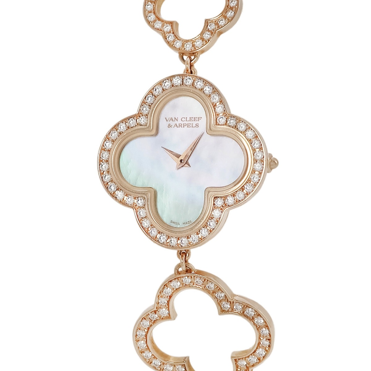 アルハンブラ スモールモデル VCARN5KC00 クオーツ レディース K18PG無垢 純正ダイヤ シェル 3年保証