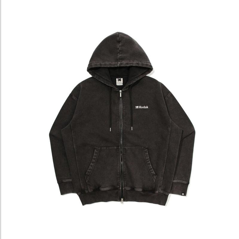 アパレルエッセンシャルスノーウォッシング起毛フードジップアップ BLACK K5423EFTS1BLK