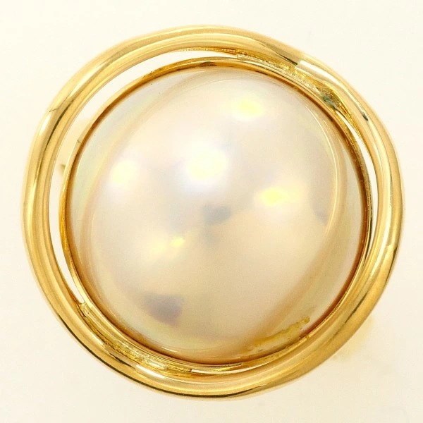 K18 18金 YG リング 指輪 10号 マベパール 約14mm ジュエリー 中古