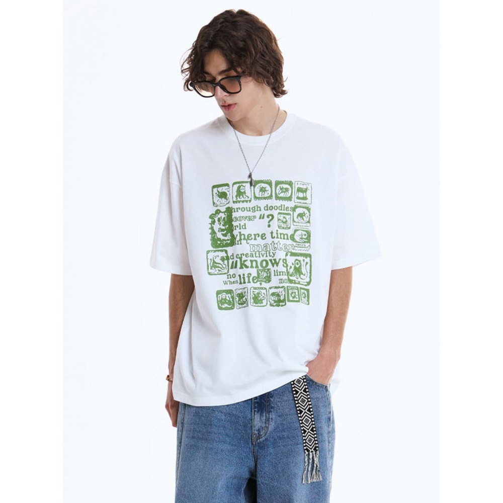 ディバイン・ディスタンス・アンティーク3DプリントTシャツ